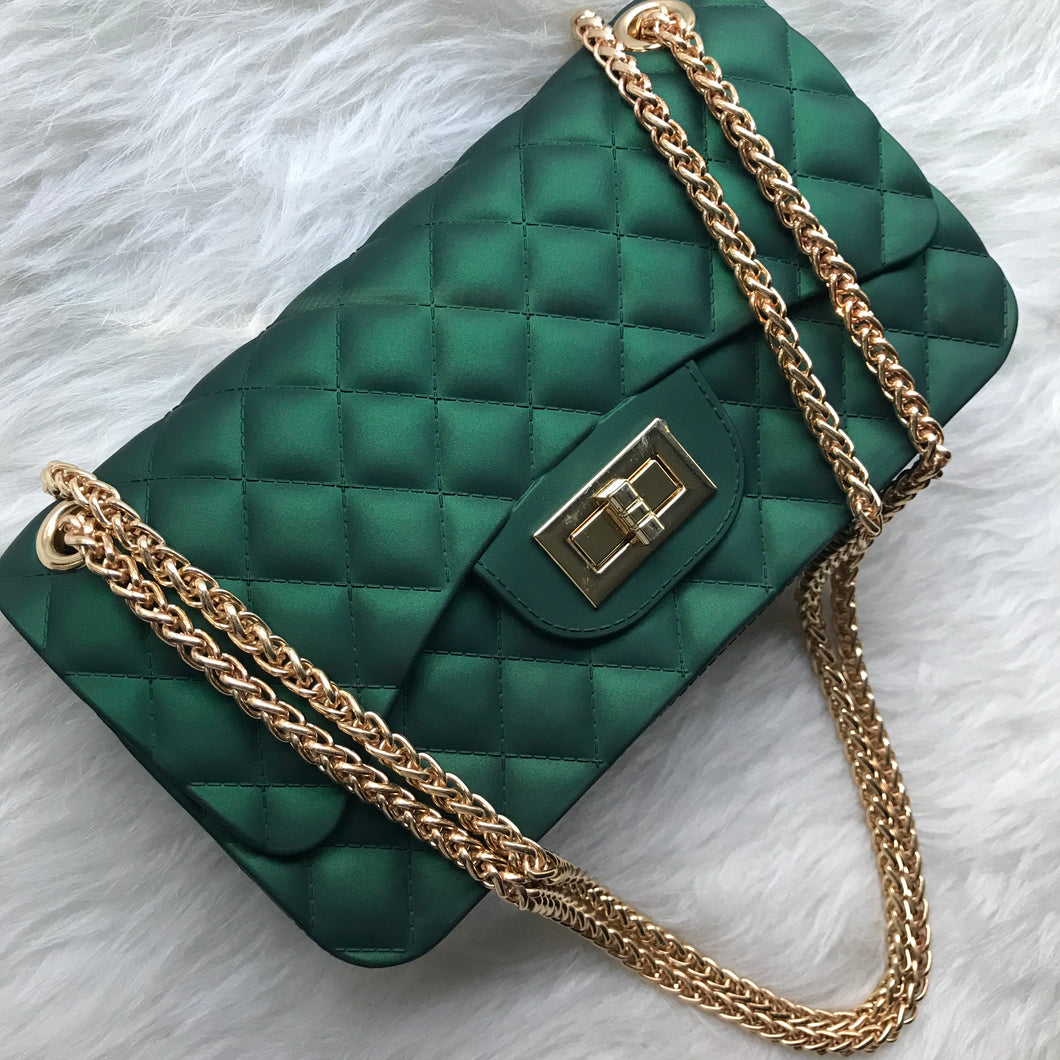 Quilted Jelly Handbag - Green