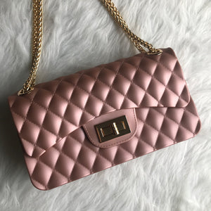 Quilted Jelly Handbag - Dusty Rose
