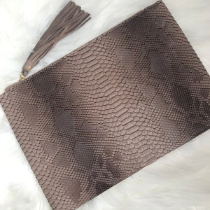Oversized Reptile Clutch - Brown