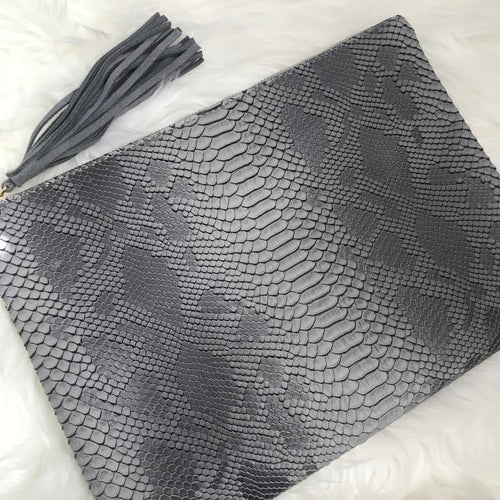 Oversized Reptile Clutch - Gray