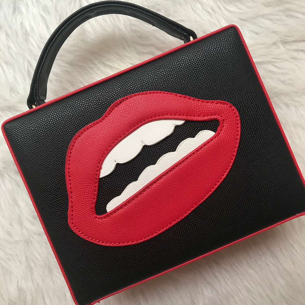 Talk to Me Nice - Red/Black Handle Bag