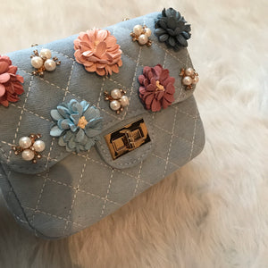 Denim Quilted Mini Handbag
