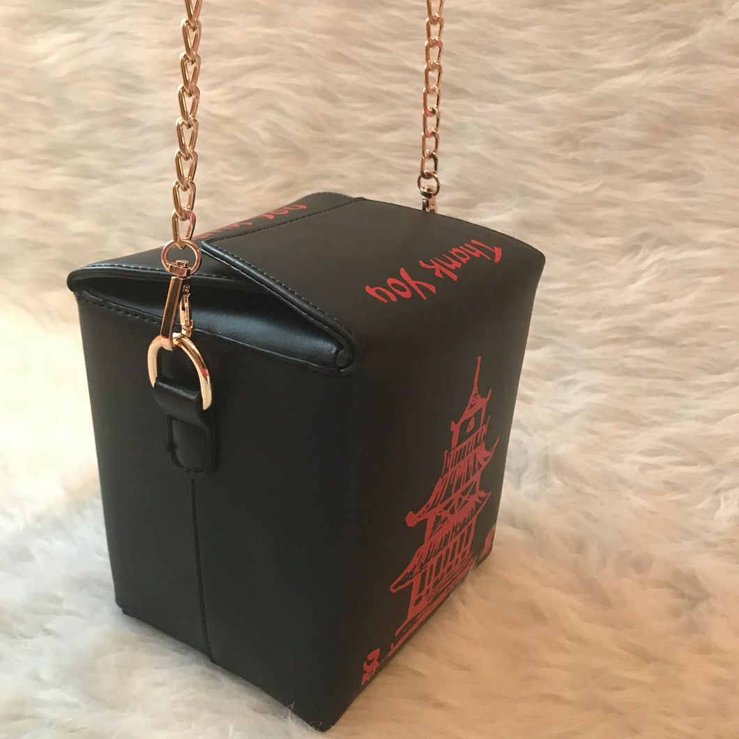 Take Out Inspired Bag- Black/Red